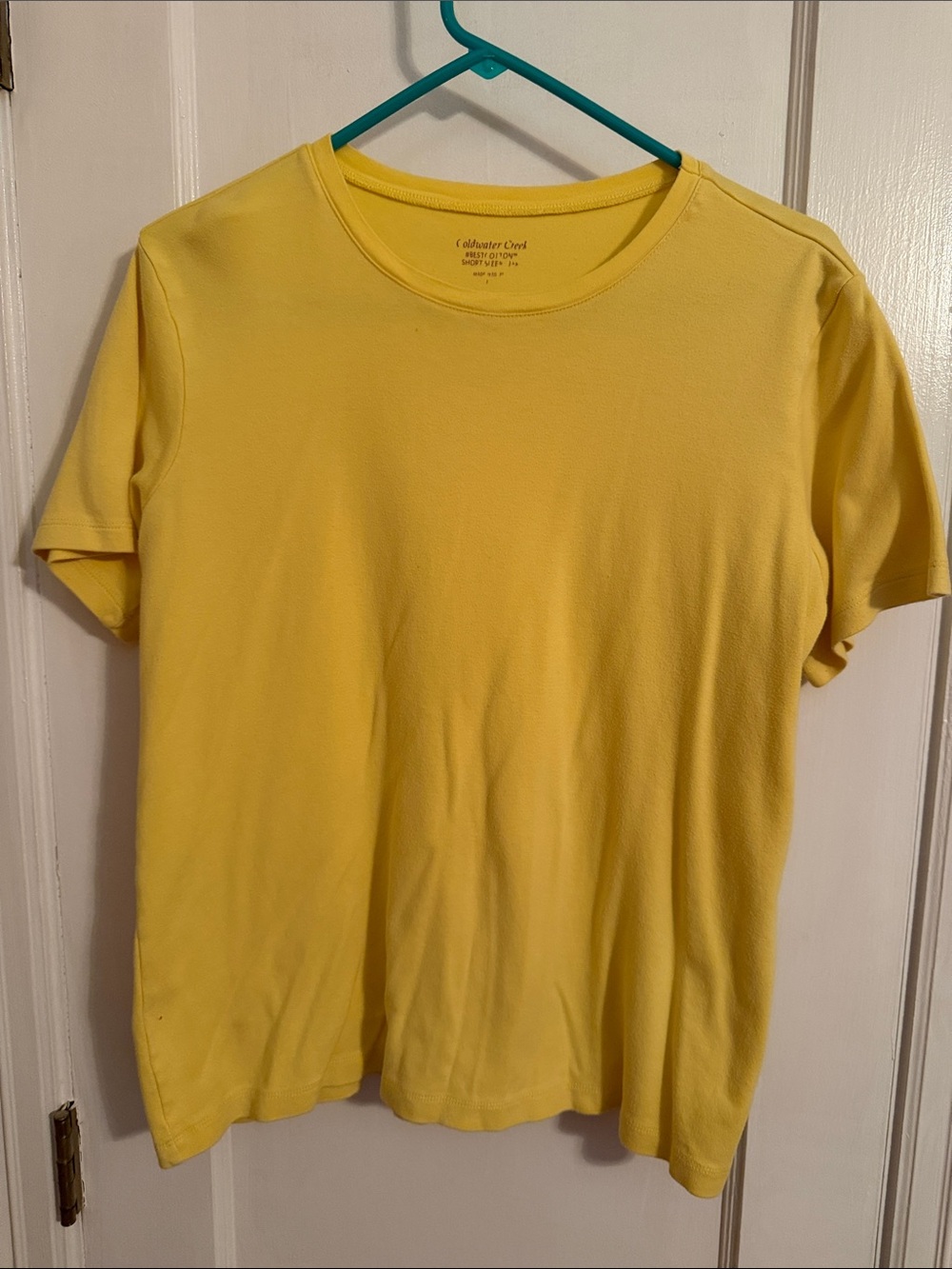 Coldwater Creek #Best Cotton Short Sleeve Tee Yellow Women’s Crew Neck. Size L
